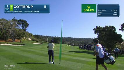 Chris Gotterup hits 154-yard approach to 5 feet, sets up birdie on No. 1 at AT&T Pebble Beach