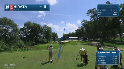 Kensei Hirata hits tee shot to 12 feet, sets up birdie on No. 16 at John Deere