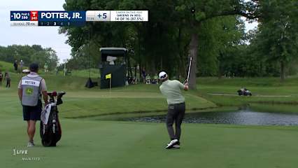 Ted Potter, Jr. goes flag hunting to set up birdie at John Deere