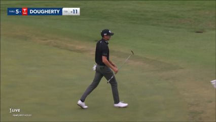 Kevin Dougherty drives the green leading to birdie at THE CJ CUP