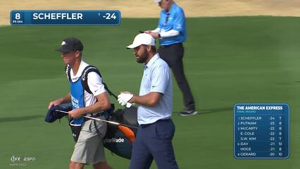 Scottie Scheffler hits 91-yard approach to 10 feet, sets up birdie on No. 8 at The American Express