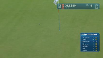 Thorbjørn Olesen holes 92-foot birdie shot on No. 13 at Valero