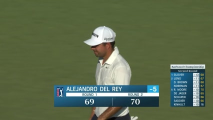 Alejandro Del Rey pours in 32-foot birdie putt at Barbasol