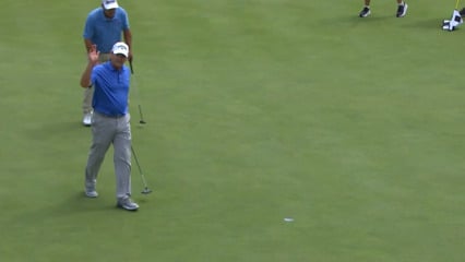 Lee Janzen sinks birdie on No. 16 at SENIOR PLAYERS