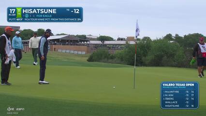 Ryo Hisatsune drains 4-foot birdie putt on No. 17 at Valero