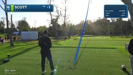 Adam Scott hits 164-yard tee shot to 1 foot, sets up birdie on No. 16 at The Genesis