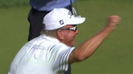 Billy Mayfair gets up-and-down from bunker at Boeing Classic