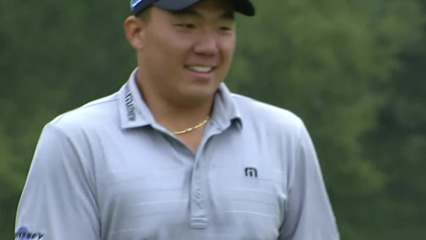 Norman Xiong sinks a 56-foot birdie at Sanderson Farms