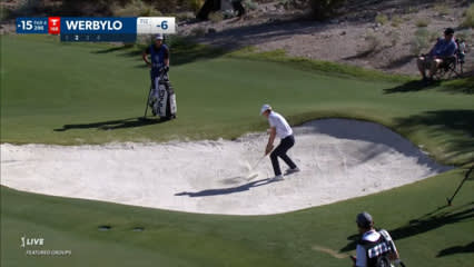 Trevor Werbylo gets up-and-down from bunker for birdie at Shriners