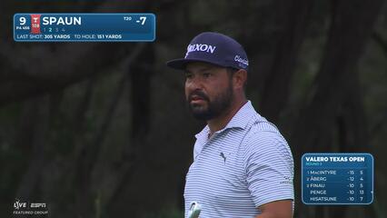 J.J. Spaun hits 154-yard approach to 9 feet, sets up birdie on No. 9 at Valero