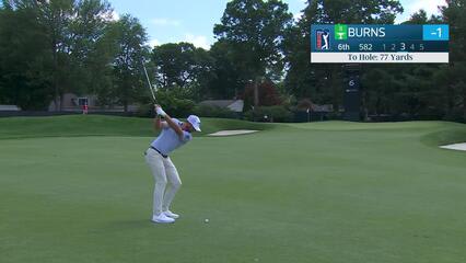 Sam Burns gets up-and-down from 79 yards for birdie on No. 6 at Travelers
