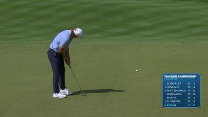 Kristoffer Reitan sinks 13-foot birdie putt on No. 14 at Travelers