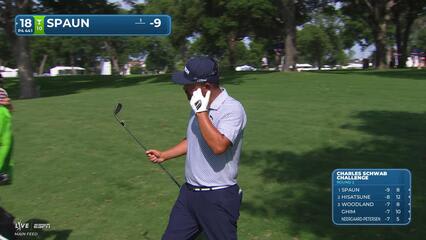 J.J. Spaun's 127-yard approach sets up birdie on No. 18 at Charles Schwab