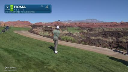Max Homa sinks 10-foot birdie putt on No. 7 at Bank of Utah