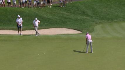 Justin Thomas sinks 13-foot birdie putt on No. 5 at Travelers