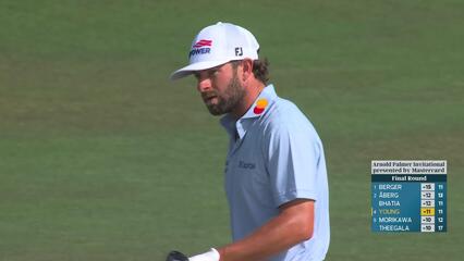 Cameron Young rolls in 5-foot birdie putt on No. 12 at Arnold Palmer