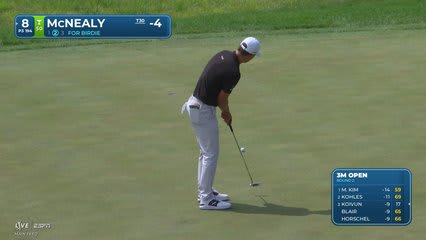 Maverick McNealy sinks 24-foot birdie putt on No. 8 at 3M Open