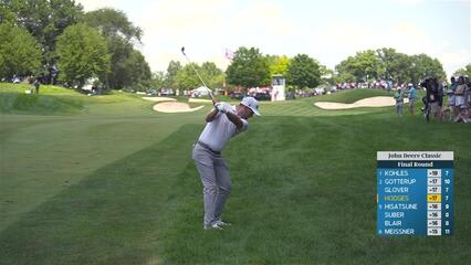 Lee Hodges gets up-and-down from 134 yards for birdie on No. 8 at John Deere