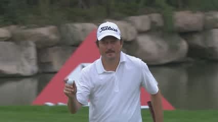 Tim Clark strikes great approach on No. 14 at HSBC