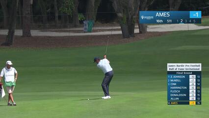 Stephen Ames makes eagle putt on No. 16 at James Hardie Pro Football Hall of Fame Invitational