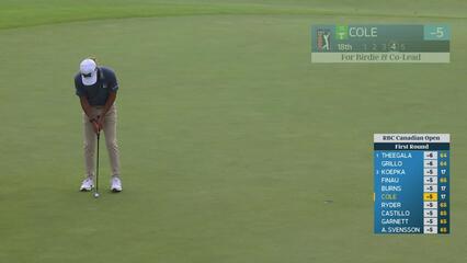 Eric Cole sinks 8-foot putt for birdie on No. 18 at RBC Canadian