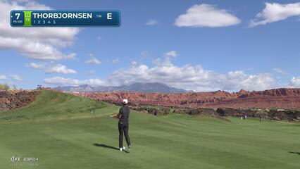 Michael Thorbjornsen sinks 5-foot birdie putt on No. 7 at Bank of Utah