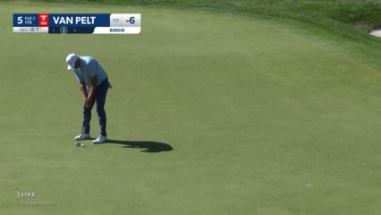 Bo Van Pelt rolls in 15-footer for birdie at Rocket Mortgage