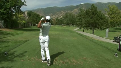 Seonghyeon Kim dials in tee shot to yield birdie at Utah Championship