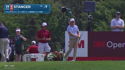 Jimmy Stanger sinks 30-foot birdie putt on No. 17 at 3M Open