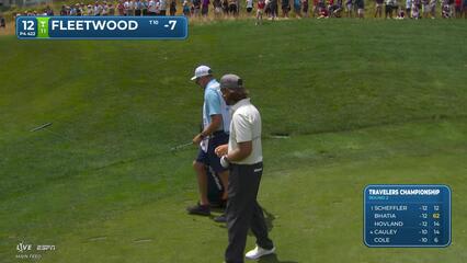 Tommy Fleetwood makes birdie on No. 12 at Travelers