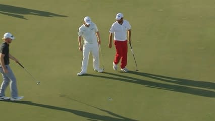 Alexander Levy drops in a 26-foot birdie putt at Cadillac Championship