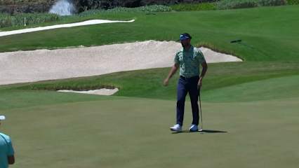 Chase Seiffert holes birdie putt at Corales Puntacana