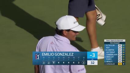 Emilio Gonzalez drains closing 43-foot eagle on No. 18 at Sony Open
