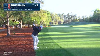 Michael Brennan hits 153-yard approach to 18 feet, sets up birdie at THE PLAYERS