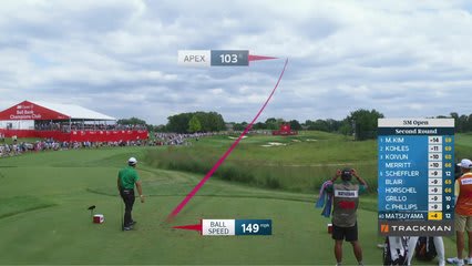 Hideki Matsuyama holes 20-foot shot for birdie on No. 13 at 3M Open