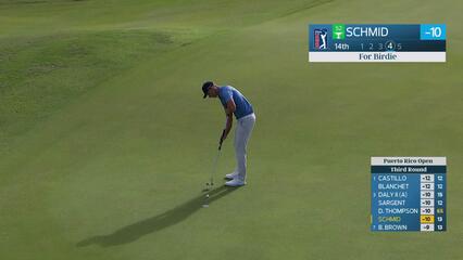 Matti Schmid makes birdie on No. 14 at Puerto Rico