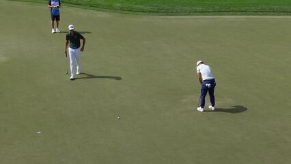 Adrien Saddier sinks 16-foot birdie putt on No. 13 at Cognizant Classic