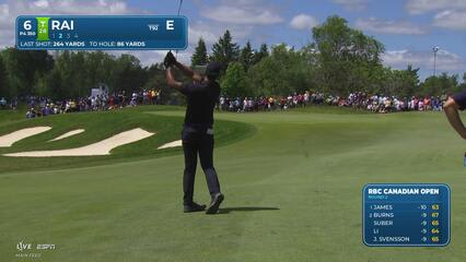 Aaron Rai's 84-yard approach sets up birdie on No. 6 at RBC Canadian