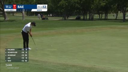 Sangmoon Bae sinks a 25-foot putt for birdie at AT&T Byron Nelson