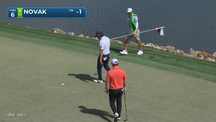 Andrew Novak sinks 14-foot birdie putt on No. 6 at Arnold Palmer