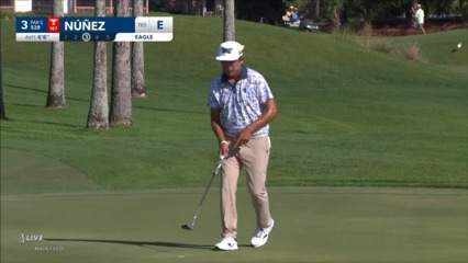 Augusto Núñez's 194-yard approach settles 6-feet from the hole at Honda