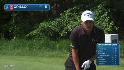 Emiliano Grillo holes 29-foot greenside shot for birdie on No. 4 at RBC Canadian