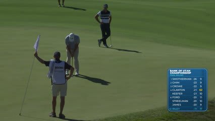 Davis Riley sinks 9-foot birdie putt on No. 18 at Bank of Utah
