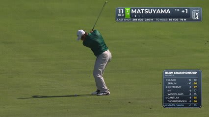Hideki Matsuyama's 89-yard approach sets up birdie on No. 11 at BMW Championship
