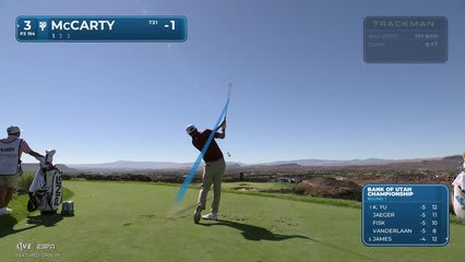 Matt McCarty sinks 18-foot putt for birdie on No. 3 at Bank of Utah