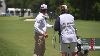 Michael Brennan gets up-and-down from 132 yards for birdie on No. 11 at Charles Schwab