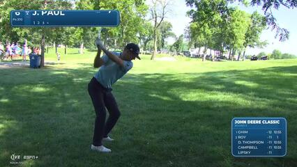Jeremy Paul sinks a 21-foot birdie putt on No. 6 at John Deere