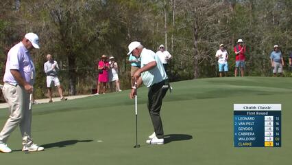 Darren Clarke makes eagle putt on No. 15 at Chubb Classic
