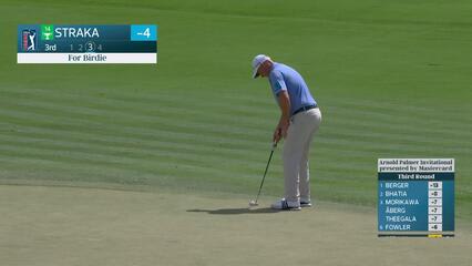 Sepp Straka sinks 13-foot birdie putt on No. 3 at Arnold Palmer