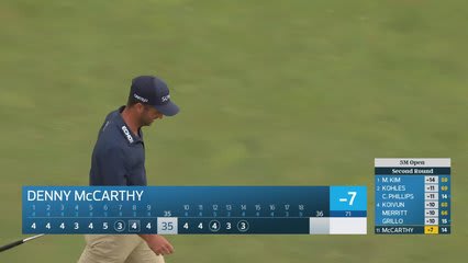 Denny McCarthy holes 59-foot greenside shot for birdie on No. 14 at 3M Open